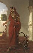 Tilly Kettle Dancing Girl or An Indian Dancing Girl with a Hookah France oil painting artist